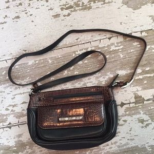 Brighton  brown black leather purse EUC